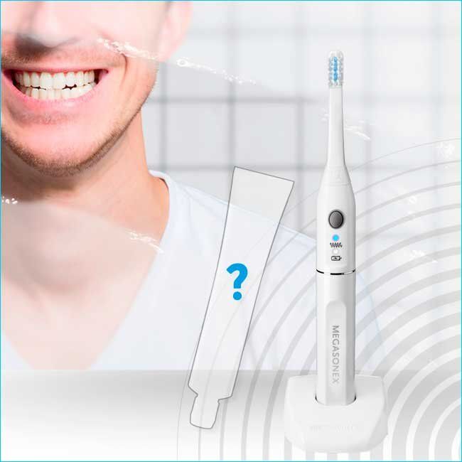 Brushing your teeth with the MEGASONEX ultrasonic toothbrush