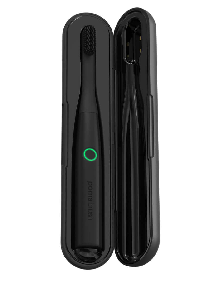 PomaBrush elektrische Silikon Zahnbürste - carbon