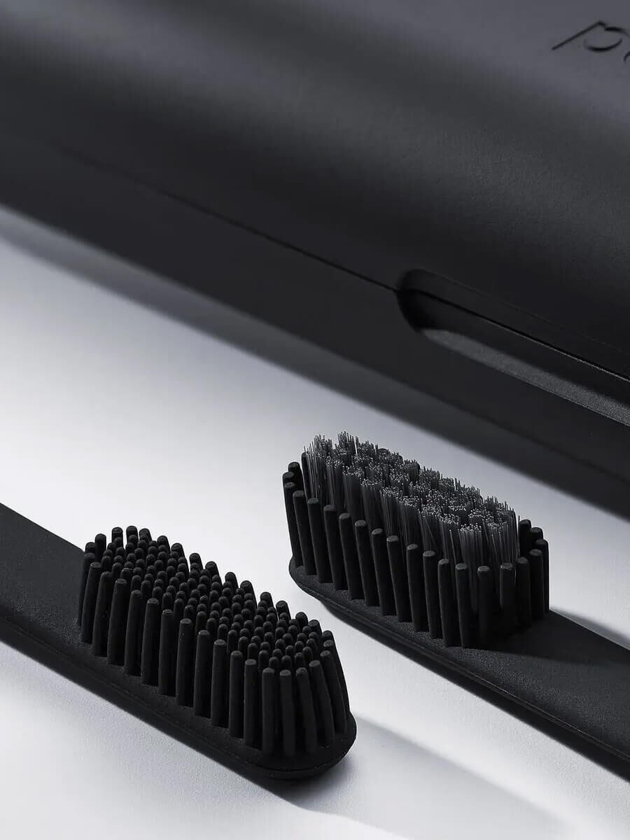PomaBrush Silikon-Schallzahnbürste Carbon Set