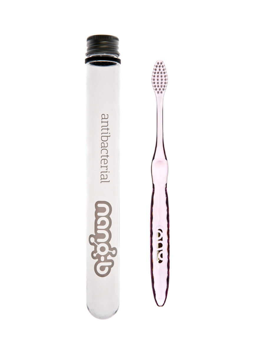 NANO B pink/silber antibakterielle ZAHNBÜRSTE