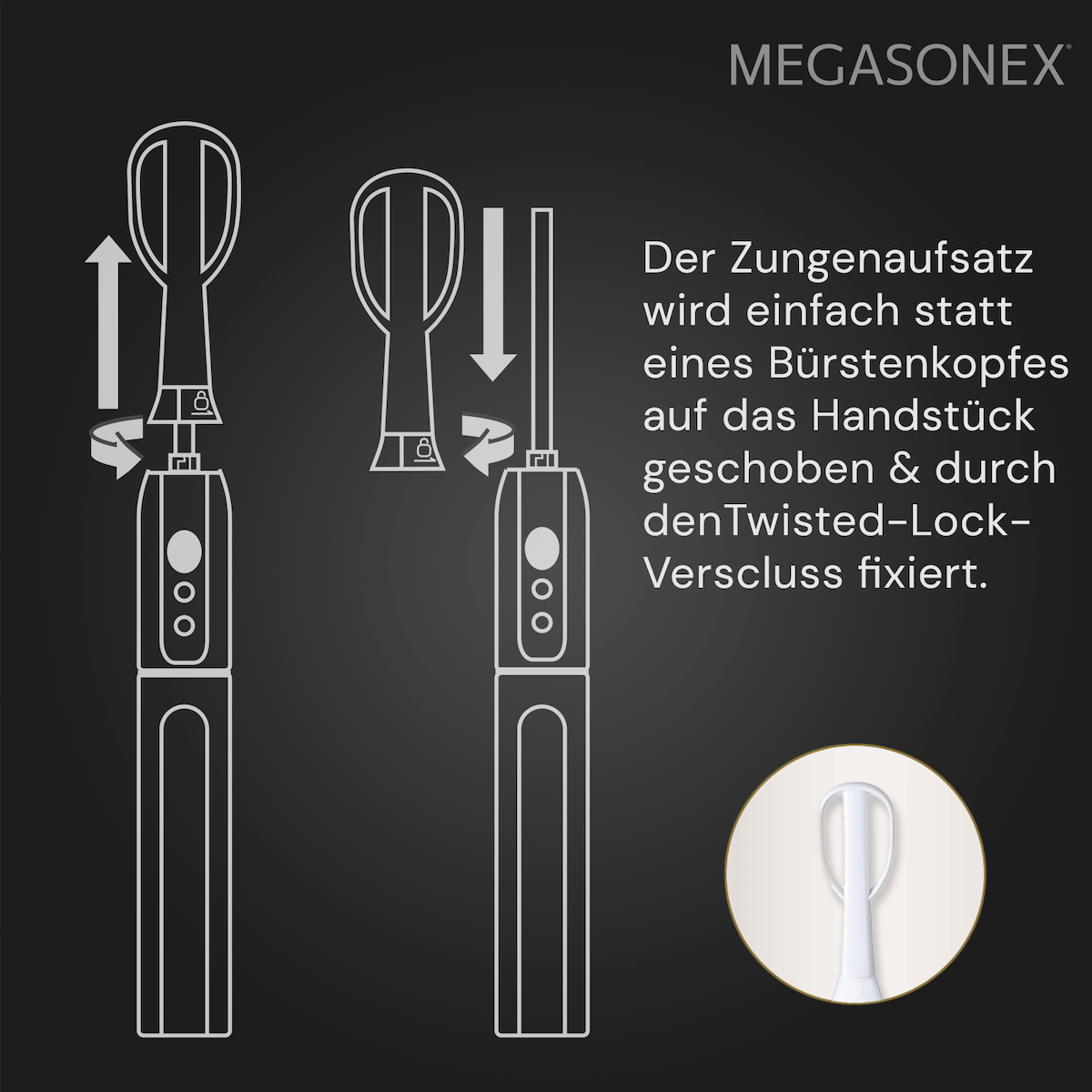 Megasonex M8 T1 Aufsatz zur Zungenreinigung