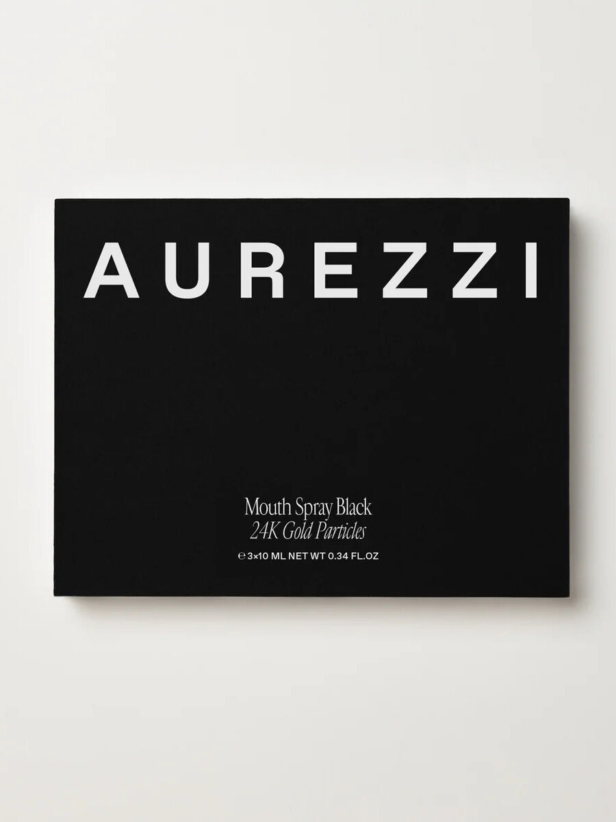 Aurezzi Mund Spray Black - Fresh mint, 24K Gold Particles