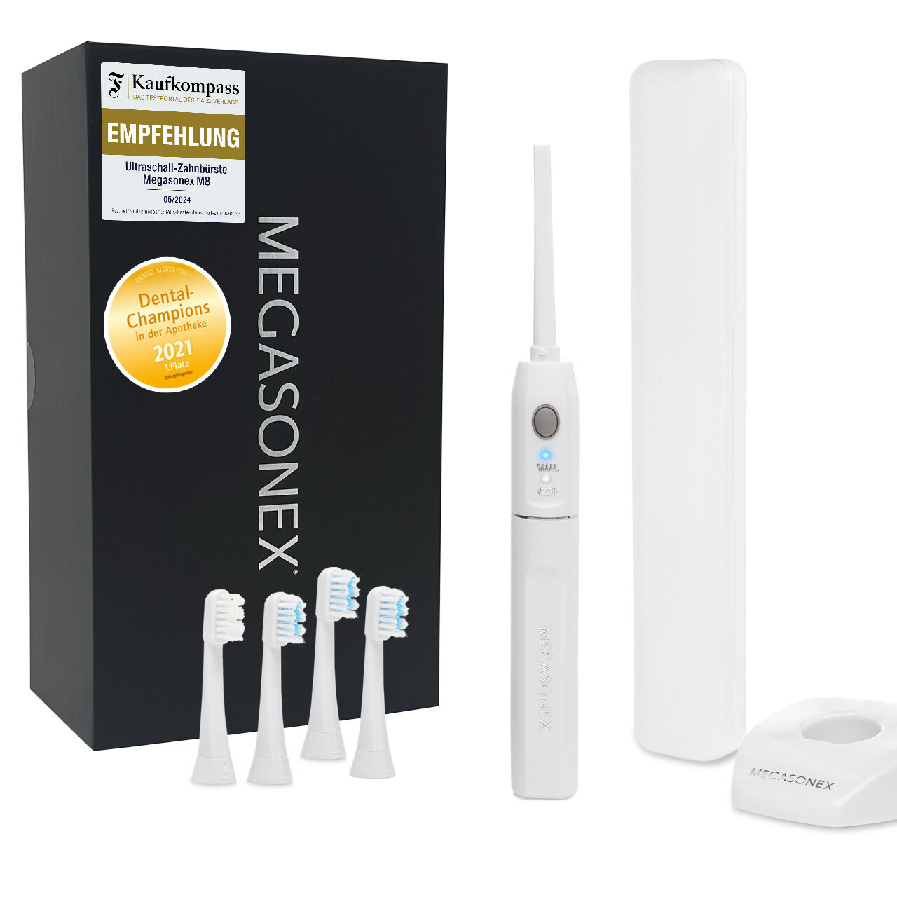 Megasonex M8 Ultraschallzahnbürste & Ersatzbürstenkopf