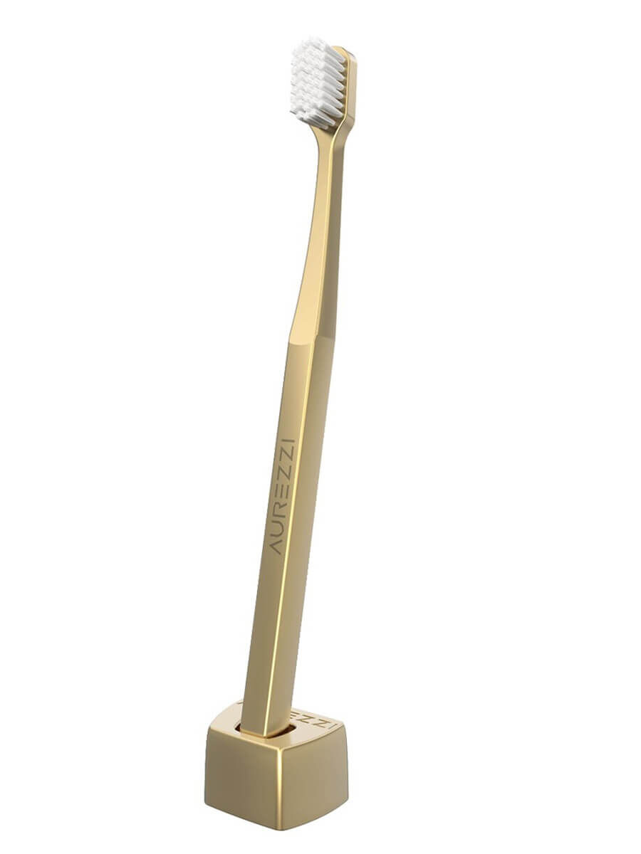 Aurezzi Gold Zahnbürste White medium